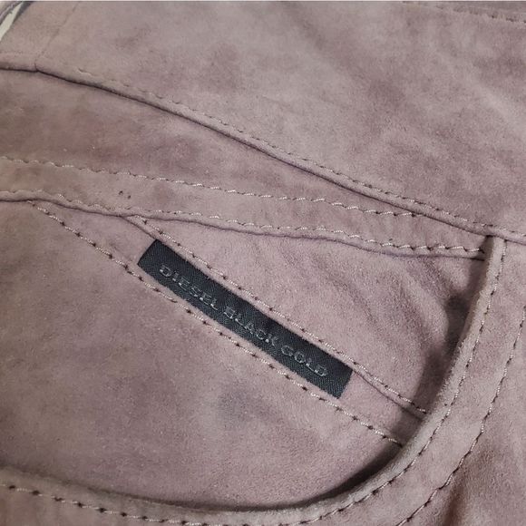 Diesel Black Gold Skinny Suede Leather Lace Up Side Pants Size 27 - Picture 2 of 6